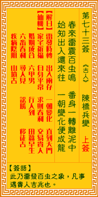 观音灵签 第73签:陈桥兵变