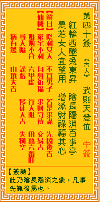 观音灵签 第40签:武则天登位