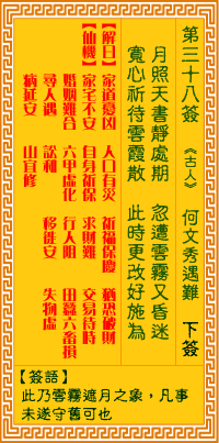 观音灵签 第38签:何文秀遇难