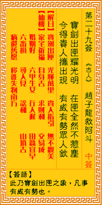 观音灵签 第29签:赵子龙救阿斗